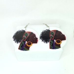 3 for $18 Real Wood African Pierced Earrings 1 1/2 Inches NWT